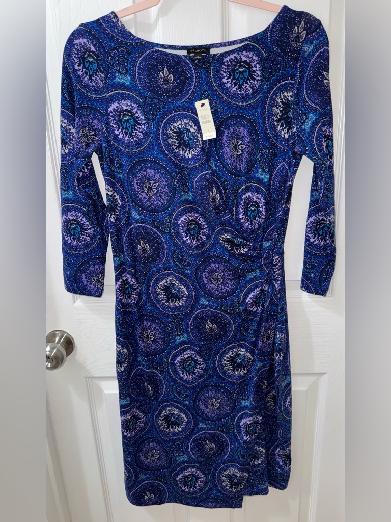 Nwt Talbots Faux-Wrap Sheath Dress Size Small